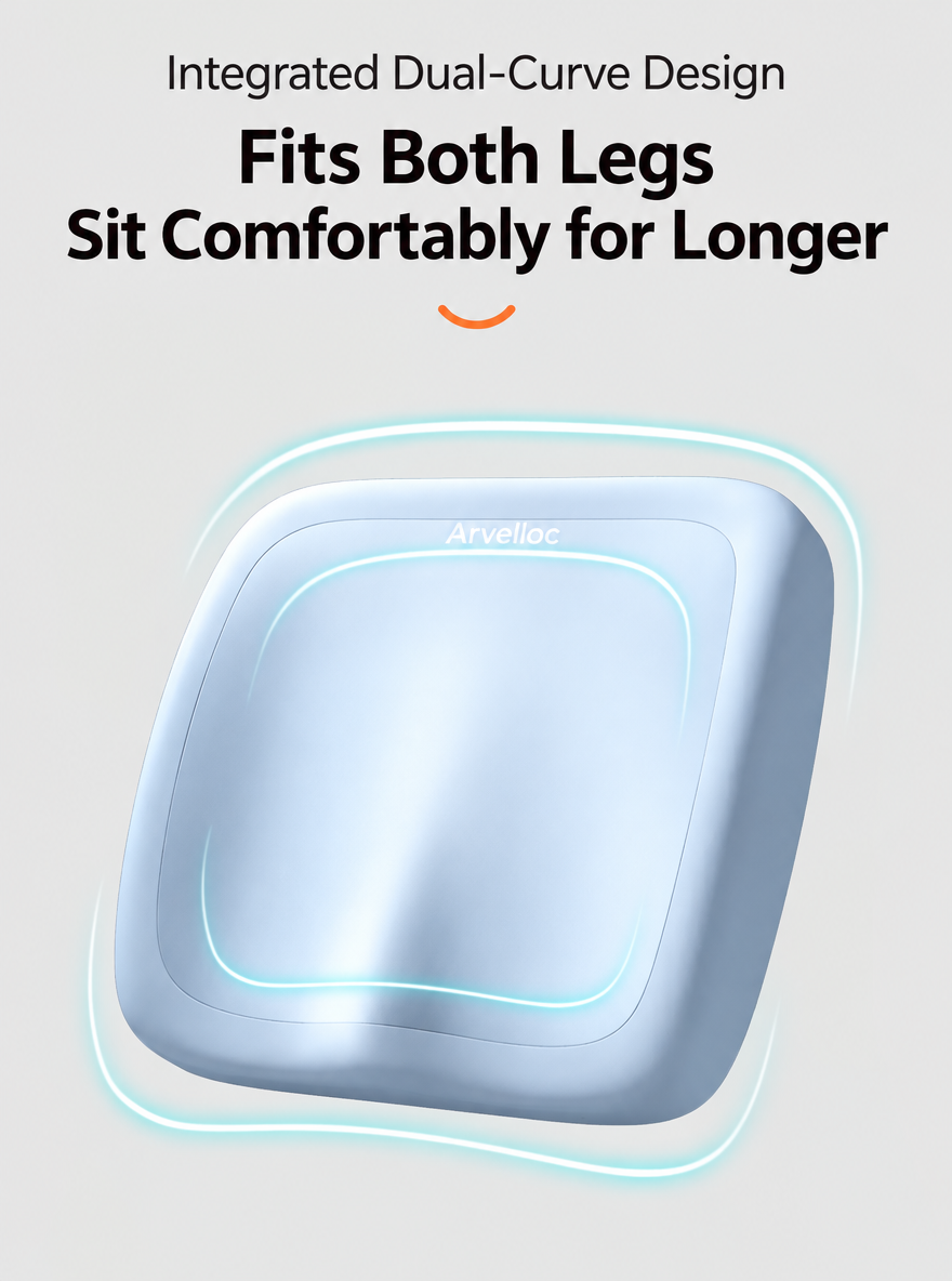 Arvelloc Memory Foam Chair Cushion, Contoured Seat Pad with Non-Slip Base for Office Chair, Dining Chair and Home Seating