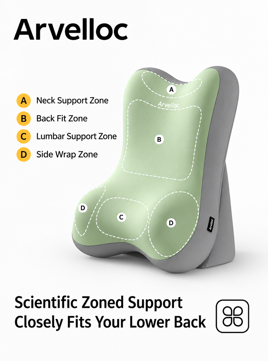 Arvelloc Convertible Reading Pillow for Bed and Couch, Contoured Backrest and Reclining Support Cushion for Lounging