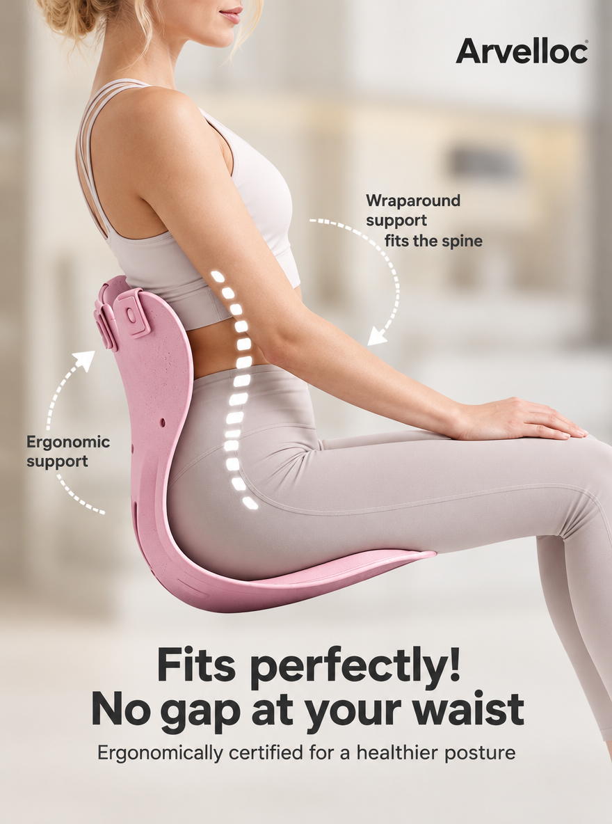 Arvelloc Ergonomic Chair Support Insert, Contoured Seat and Back Support with Ventilated Design for Office and Home Chairs